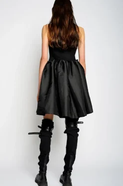 Marques ' Almeida MINI DRESS WITH TANK TOP SCOOPED BLACK
