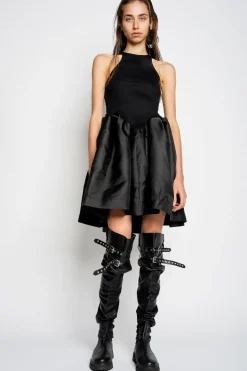 Marques ' Almeida MINI DRESS WITH TANK TOP SCOOPED BLACK