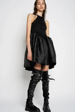 Marques ' Almeida MINI DRESS WITH TANK TOP SCOOPED BLACK