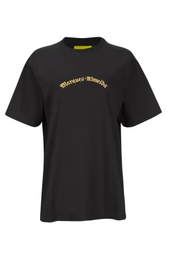 New Marques ' Almeida OVERSIZED T-SHIRT WITH GOLD LOGO BLACK