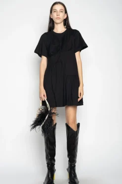 Outlet Marques ' Almeida PANELLED GATHERED DRESS BLACK