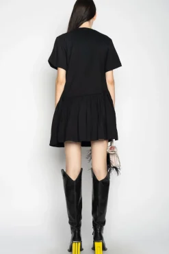 Outlet Marques ' Almeida PANELLED GATHERED DRESS BLACK