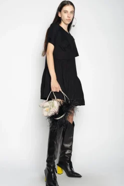 Outlet Marques ' Almeida PANELLED GATHERED DRESS BLACK