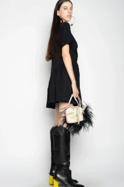 Outlet Marques ' Almeida PANELLED GATHERED DRESS BLACK