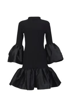 Hot Marques ' Almeida PUFF SLEEVE AND HEM DRESS BLACK