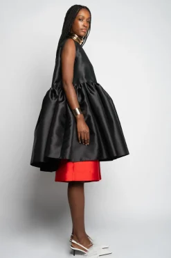 Sale Marques ' Almeida SHORT SLEEVELESS PUFF DRESS BLACK