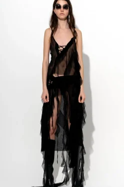 Marques ' Almeida SILK STRAP TOP BLACK