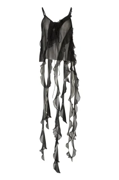 Marques ' Almeida SILK STRAP TOP BLACK