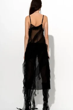 Marques ' Almeida SILK STRAP TOP BLACK