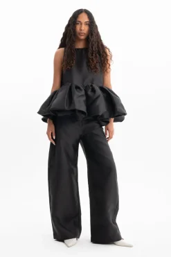 Online Marques ' Almeida SLEEVELESS PUFF HEM TOP BLACK
