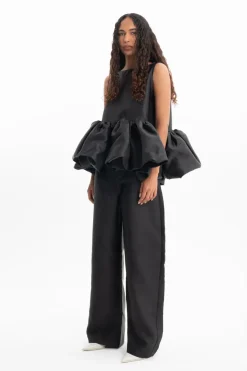 Online Marques ' Almeida SLEEVELESS PUFF HEM TOP BLACK
