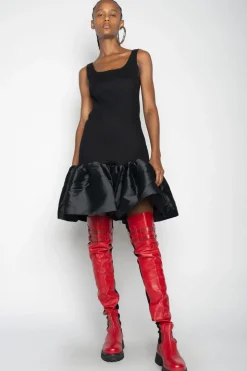 Sale Marques ' Almeida SLEEVELESS PUFF HEM DRESS BLACK