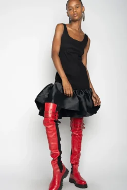 Sale Marques ' Almeida SLEEVELESS PUFF HEM DRESS BLACK