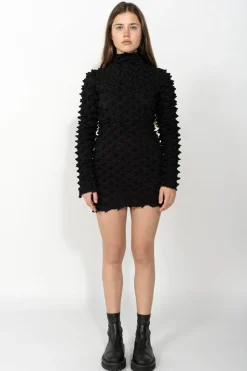 Marques ' Almeida SPIKED DRESS BLACK