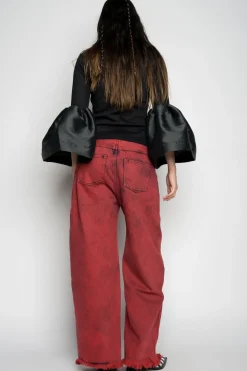 Clearance Marques ' Almeida TURTLENECK PUFF SLEEVE TOP BLACK