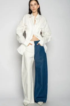 Marques ' Almeida BLUE AND WHITE BOYFRIEND TROUSERS MULTICOLOUR