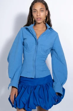 Outlet Marques ' Almeida CORSET FITTED SHIRT BLUE