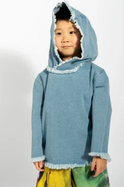 Marques ' Almeida DENIM CLASSIC HOODIE BLUE