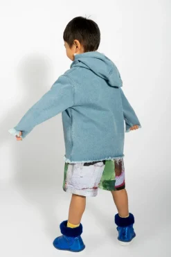 Marques ' Almeida DENIM CLASSIC HOODIE BLUE