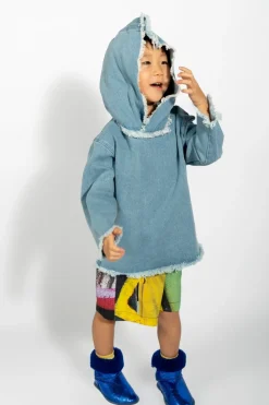 Marques ' Almeida DENIM CLASSIC HOODIE BLUE