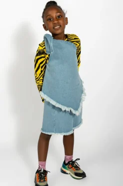 Online Marques ' Almeida DENIM ONE SHOULDER KNOT TOP BLUE