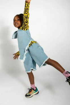 Online Marques ' Almeida DENIM ONE SHOULDER KNOT TOP BLUE