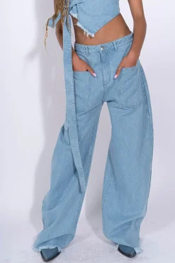 Outlet Marques ' Almeida DENIM PATCH POCKET BOYFRIEND TROUSERS BLUE