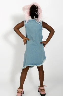 Outlet Marques ' Almeida DENIM SLEEVELESS DRESS BLUE