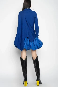 Best Marques ' Almeida BLUE DRAPED JUMPER IN MERINO KNIT NAVY