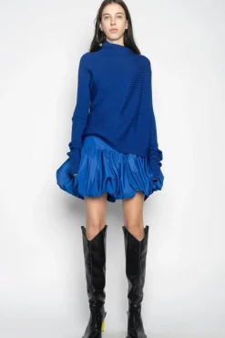 Best Marques ' Almeida BLUE DRAPED JUMPER IN MERINO KNIT NAVY