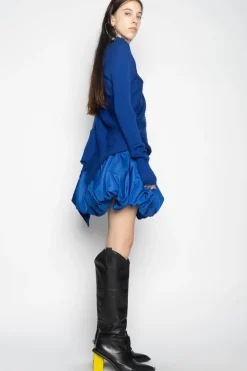 Best Marques ' Almeida BLUE DRAPED JUMPER IN MERINO KNIT NAVY