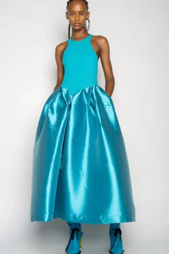 Hot Marques ' Almeida DRESS WITH TANK TOP SCOOPED BLUE