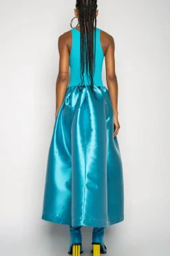Hot Marques ' Almeida DRESS WITH TANK TOP SCOOPED BLUE
