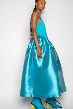 Hot Marques ' Almeida DRESS WITH TANK TOP SCOOPED BLUE