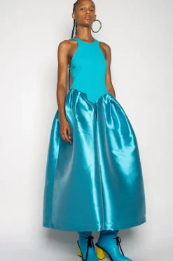 Hot Marques ' Almeida DRESS WITH TANK TOP SCOOPED BLUE