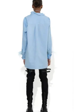 Online Marques ' Almeida BLUE FEATHER CUFF SHIRT LIGHTBLUE