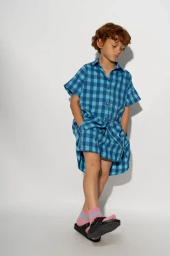 Outlet Marques ' Almeida GINGHAM BOXER SHORTS BLUE