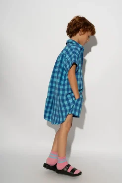 Outlet Marques ' Almeida GINGHAM BOXER SHORTS BLUE