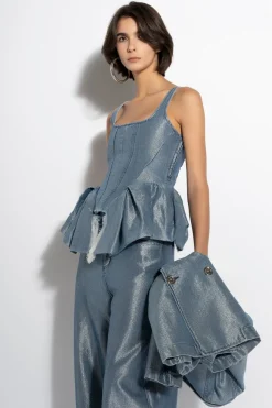 Best Marques ' Almeida LUREX FITTED CORSET BLUE