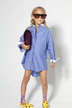 Hot Marques ' Almeida STRIPES SHIRT DRESS BLUE