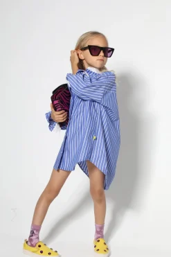 Hot Marques ' Almeida STRIPES SHIRT DRESS BLUE
