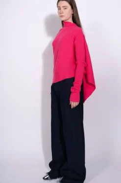 Online Marques ' Almeida BRIGHT PINK DRAPED JUMPER IN MERINO KNIT BRIGHTPINK