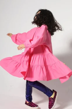 Outlet Marques ' Almeida BRIGHT PINK LOOSE GATHERED DRESS BRIGHTPINK