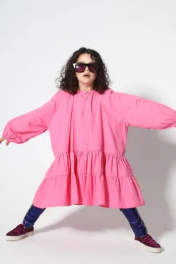 Outlet Marques ' Almeida BRIGHT PINK LOOSE GATHERED DRESS BRIGHTPINK