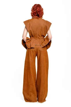 Marques ' Almeida BOYFRIEND TROUSERS BROWN