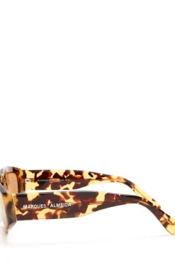 Discount Marques ' Almeida TORTOISE ANGULAR FRAME SUNGLASSES BROWN