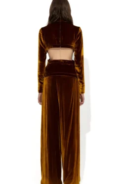 Discount Marques ' Almeida VELVET OPEN BACK TURTLENECK BROWN
