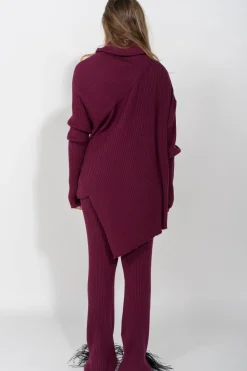 Best Marques ' Almeida KNITTED TROUSERS BURGUNDY