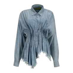 Marques ' Almeida CHAMBRAY PLEATED SHIRT LIGHTBLUE