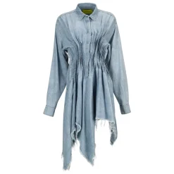 Discount Marques ' Almeida CHAMBRAY PLEATED SHIRT DRESS LIGHTBLUE